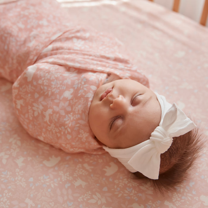 Forest Friends Peony Organic Bassinet Sheet/Change Pad Cover