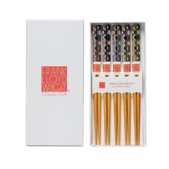 Frank Lloyd Wright Imperial Hotel Oya Carving Chopstick Set with Gift Box