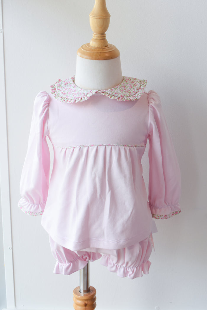 Franny's Floral Collar Knit Bloomer Set