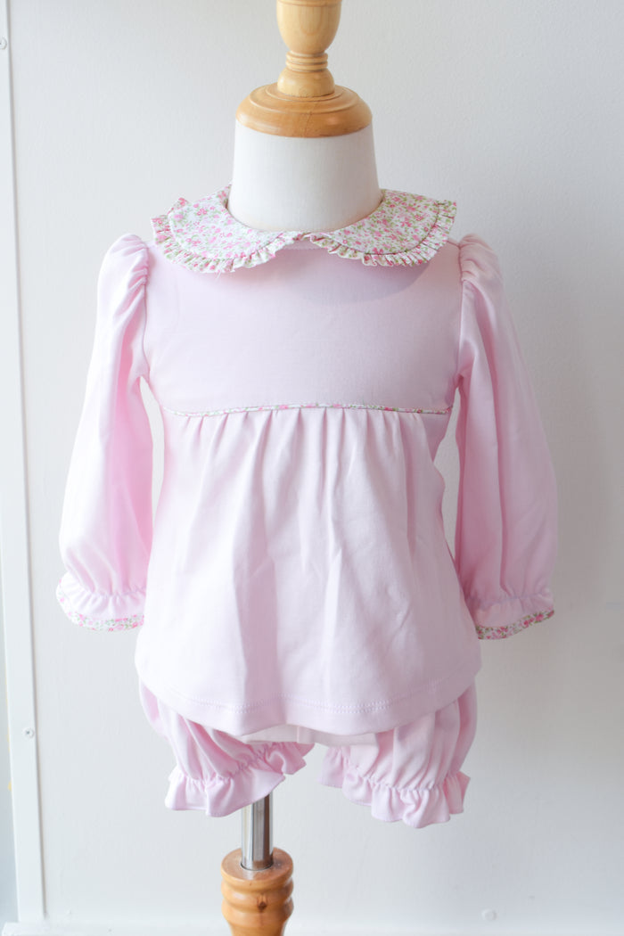 Franny's Floral Collar Knit Bloomer Set