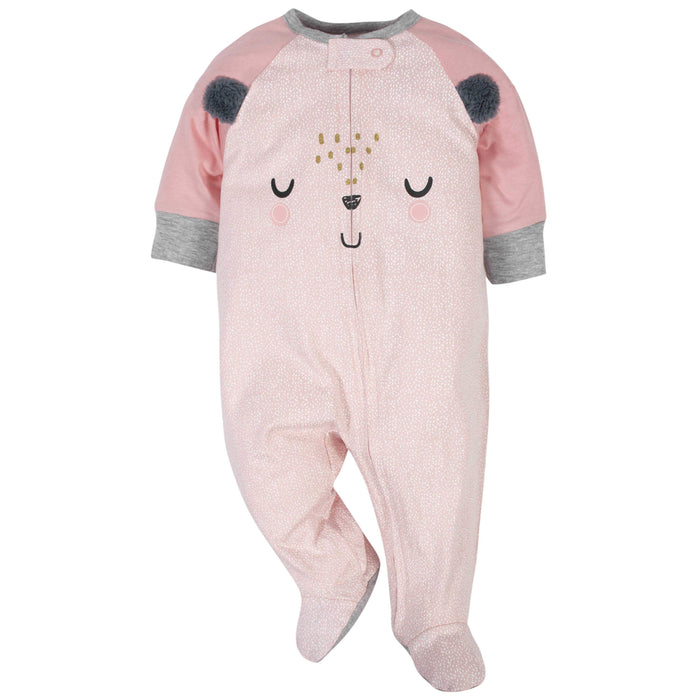 Gerber® 4-Pack Baby Girls Princess & Bear Sleep 'N Play Bundle-Gerber Childrenswear