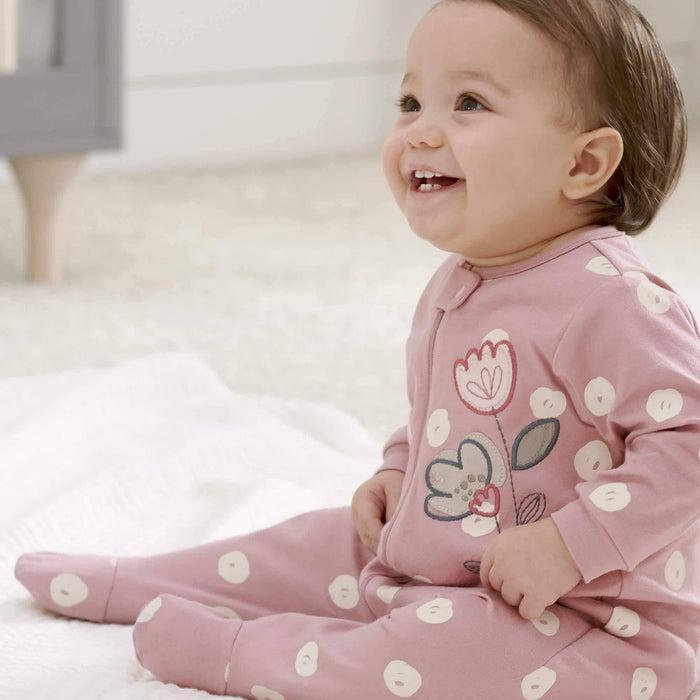 Gerber® Organic 2-Pack Baby Girls Dotted Line Sleep 'n Plays-Gerber Childrenswear