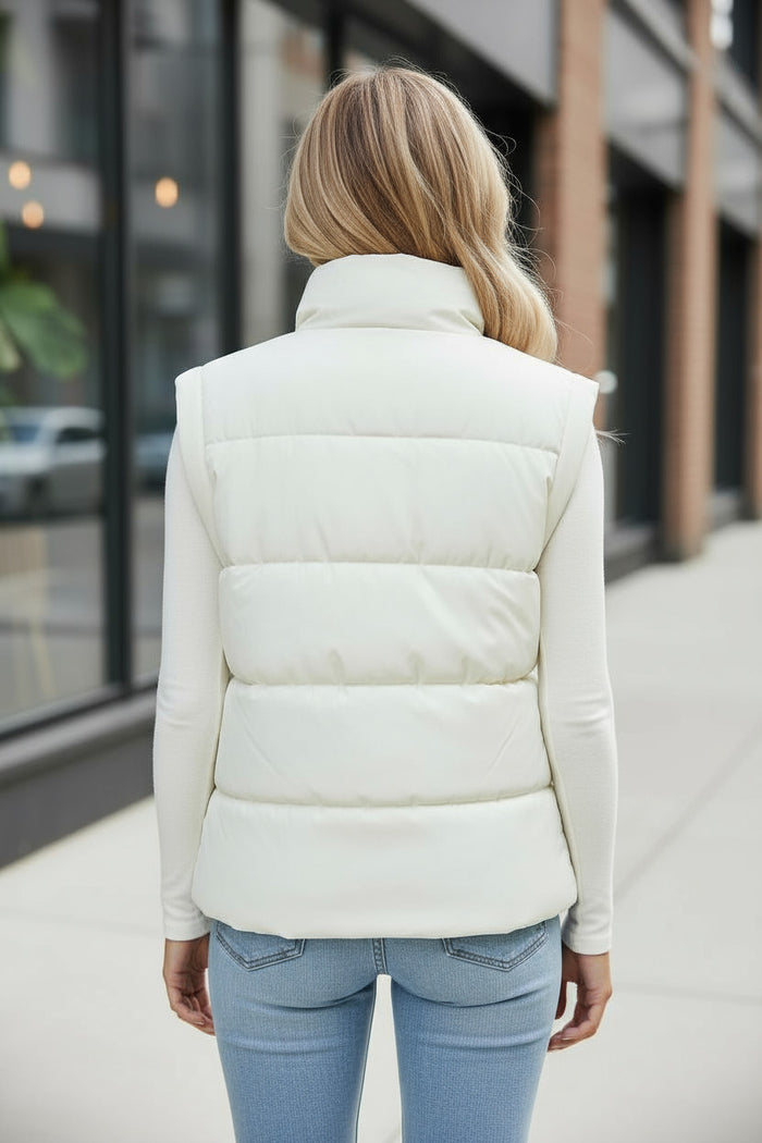 Gilet Oversize à Col Montant