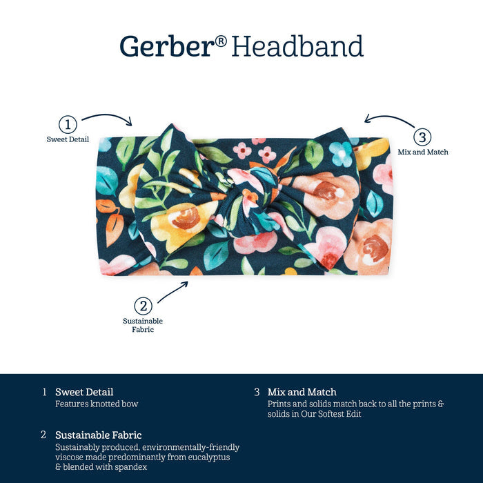 Girls Midnight Floral Buttery-Soft Viscose Made from Eucalyptus Headband