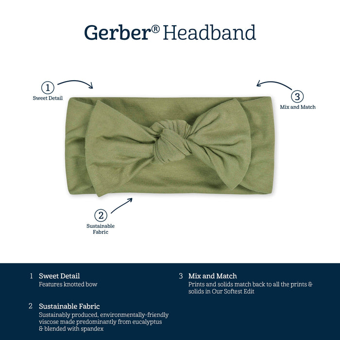 Girls Olive Buttery-Soft Viscose Made from Eucalyptus Headband