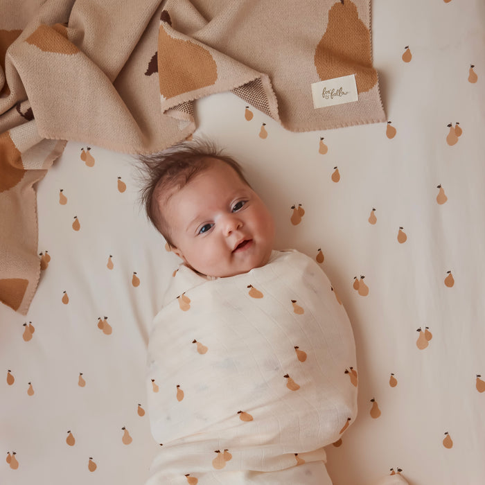 Golden Pears Muslin Wrap Swaddle