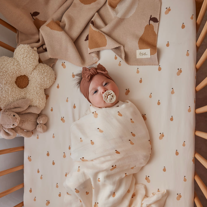 Golden Pears Organic Fitted Cot Sheet