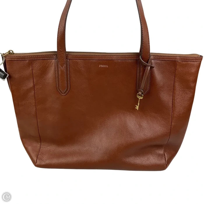 Handbag Leather By Fossil, Size: Large