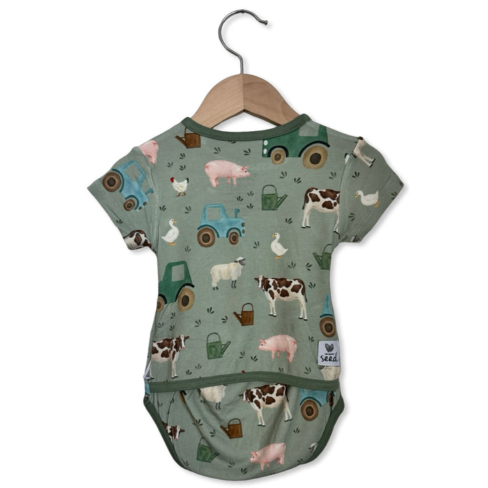 Hay There Tube Access Short Sleeve Snuggle Bug Bodysuit