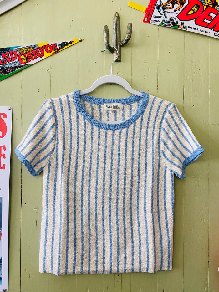 Hazel's Blue & White Striped Top - Deer Creek Mercantile
