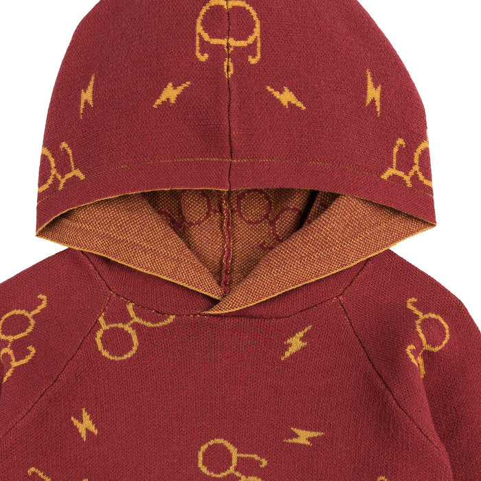Infant and Toddler Neutral Red Glasses Hoodie
