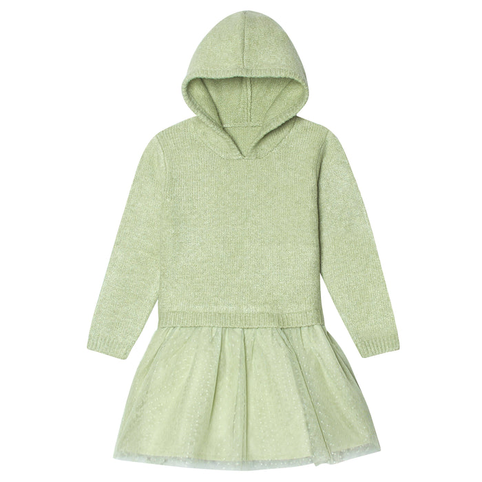 Infant & Toddler Girls Green Sweater Dress With Tulle Skirt-Gerber Childrenswear