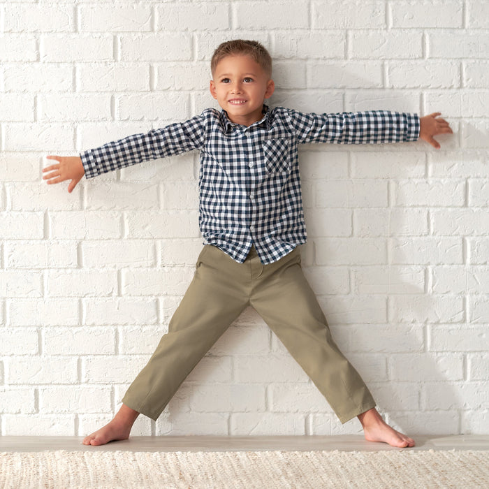 Infant & Toddler Boys Blue Plaid Woven Plaid Shirt-Gerber Childrenswear