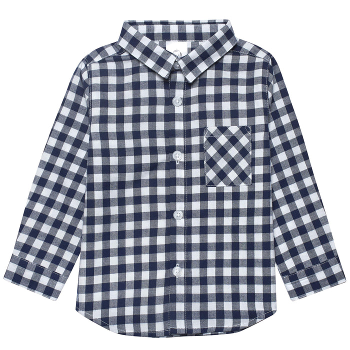 Infant & Toddler Boys Blue Plaid Woven Plaid Shirt-Gerber Childrenswear