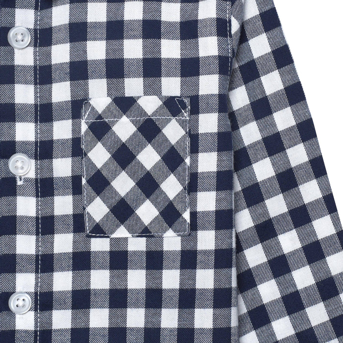 Infant & Toddler Boys Blue Plaid Woven Plaid Shirt-Gerber Childrenswear