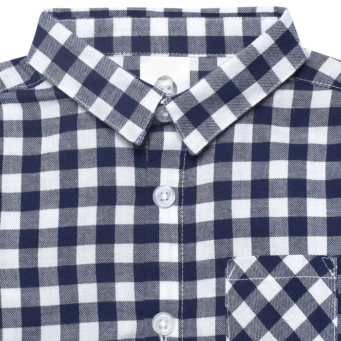 Infant & Toddler Boys Blue Plaid Woven Plaid Shirt-Gerber Childrenswear