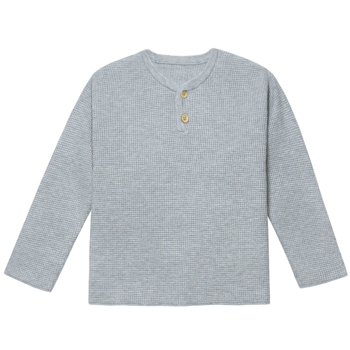 Infant & Toddler Boys Gray Heather Henley Sweater-Gerber Childrenswear