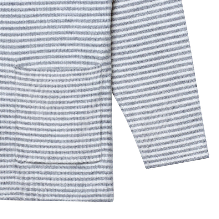 Infant & Toddler Boys Gray Heather Striped Sweater with Pocket-Gerber Childrenswear