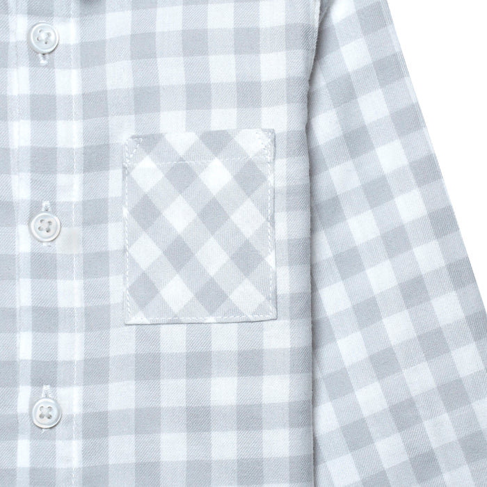 Infant & Toddler Boys Gray Plaid Woven Plaid Shirt-Gerber Childrenswear