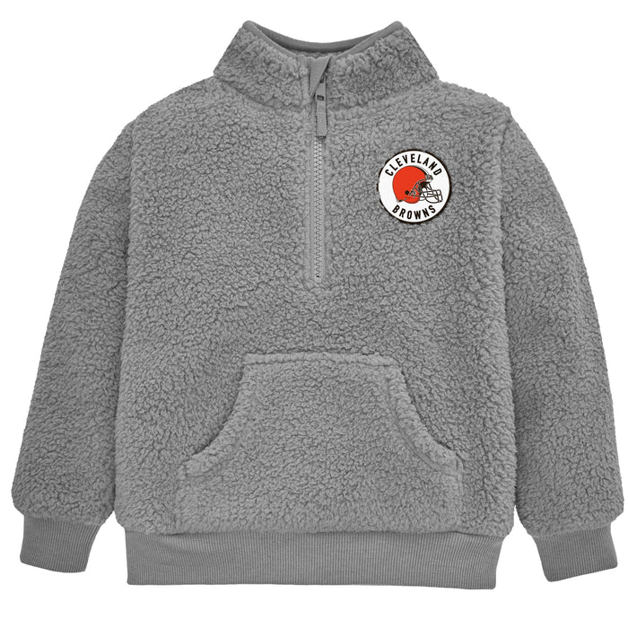 Infant & Toddler Boys Browns 1/4 Zip Sherpa Top
