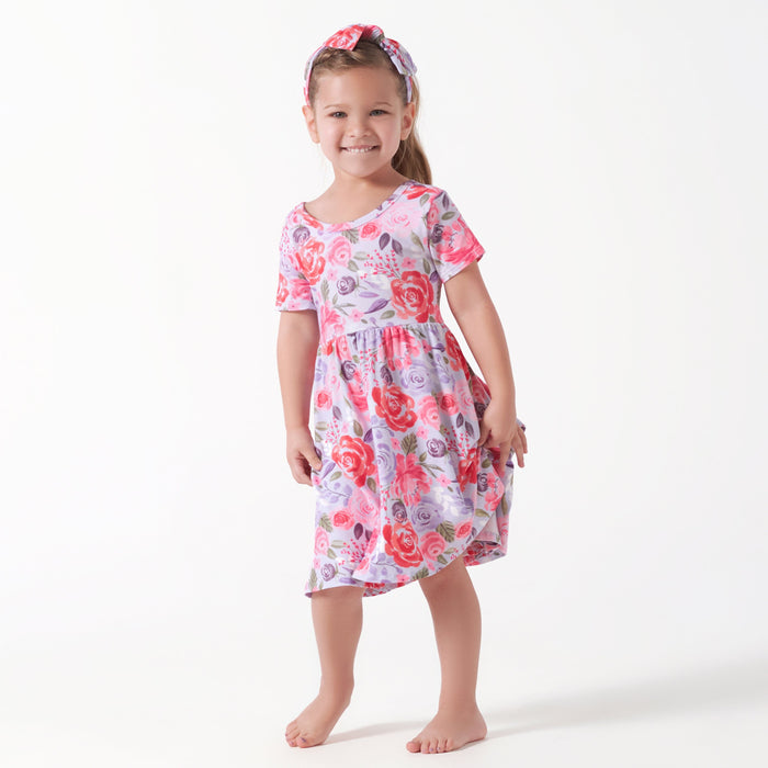 Infant & Toddler Girls Lilac Garden Buttery-Soft Viscose Made from Eucalyptus Twirl Dress