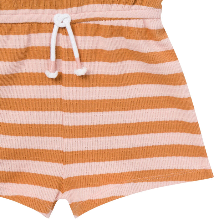 Infant & Toddler Girls Rose Stripe Flutter Sleeve Romper rompers Modern Moments™ by Gerber®