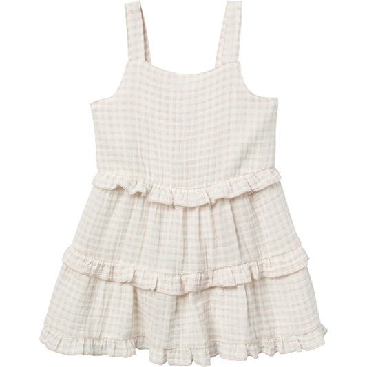 Baby and Toddler Girls Tan Gingham Dress