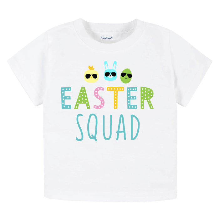 Infant & Toddler Neutral "Easter Squad" Short Sleeve Tee-Gerber Childrenswear