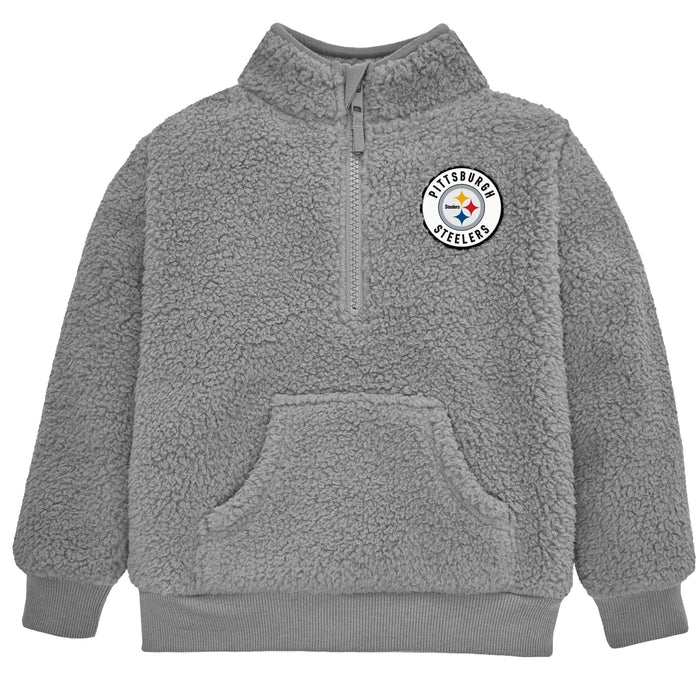 Infant & Toddler Boys Steelers 1/4 Zip Sherpa Top