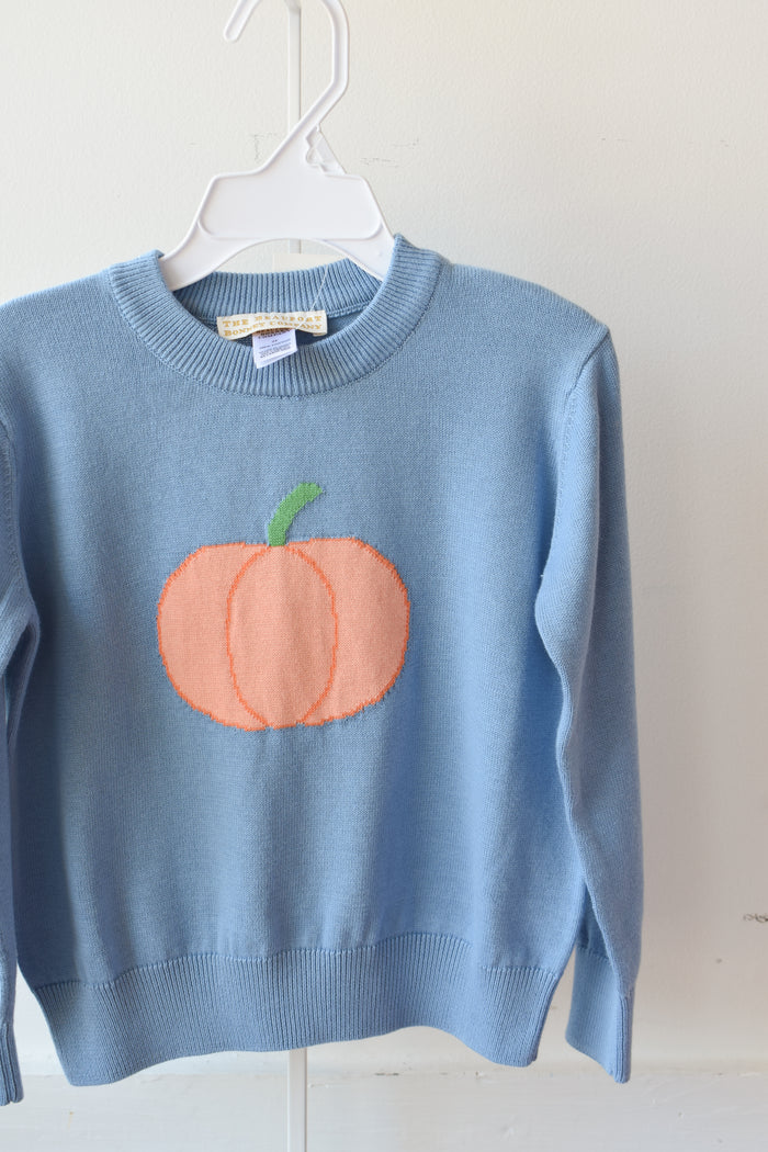 Isaac's Intarsia Sweater-Barrington Blue/Pumpkin