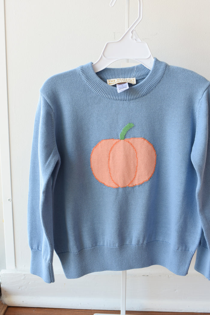 Isaac's Intarsia Sweater-Barrington Blue/Pumpkin