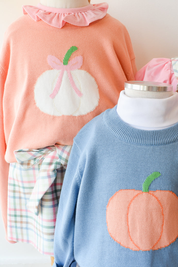 Isaac's Intarsia Sweater-Barrington Blue/Pumpkin