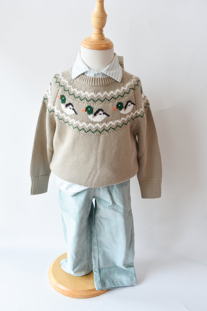 Isaac’s Sweater Fairisle-Keeneland Ducks