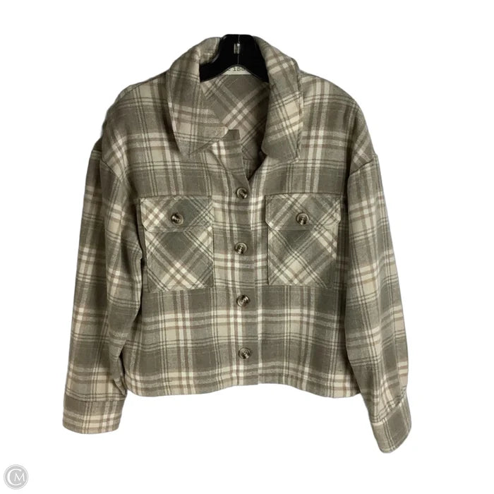 Jacket Shirt By Clothes Mentor In Brown, Size: S