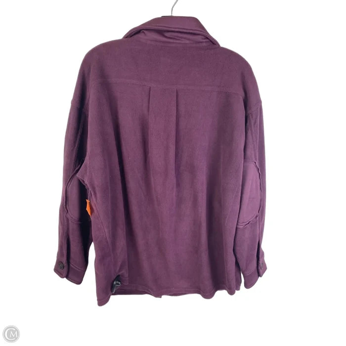 Jacket Shirt By Zenana In Purple, Size: L