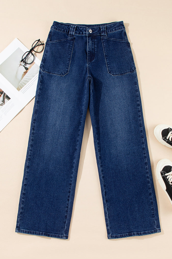 Jean droit coupe droite taille mi-haute Daily Fashion