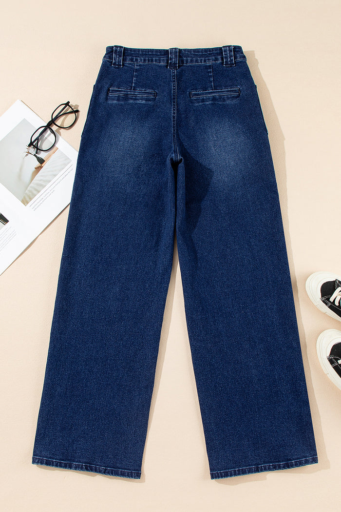 Jean droit coupe droite taille mi-haute Daily Fashion