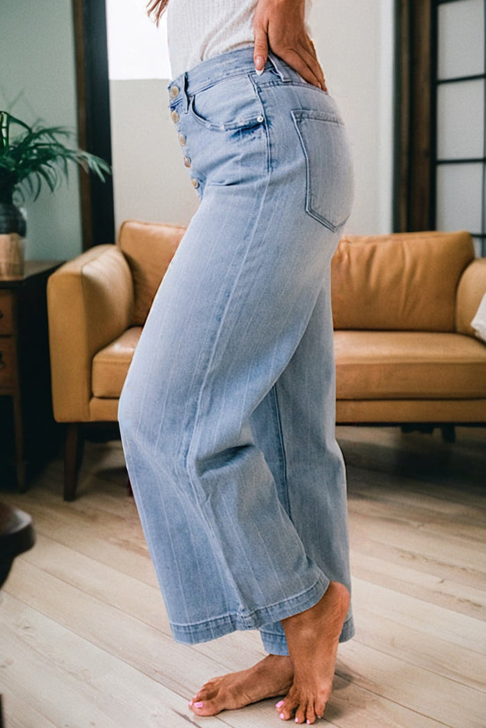 Jean large multis boutons
