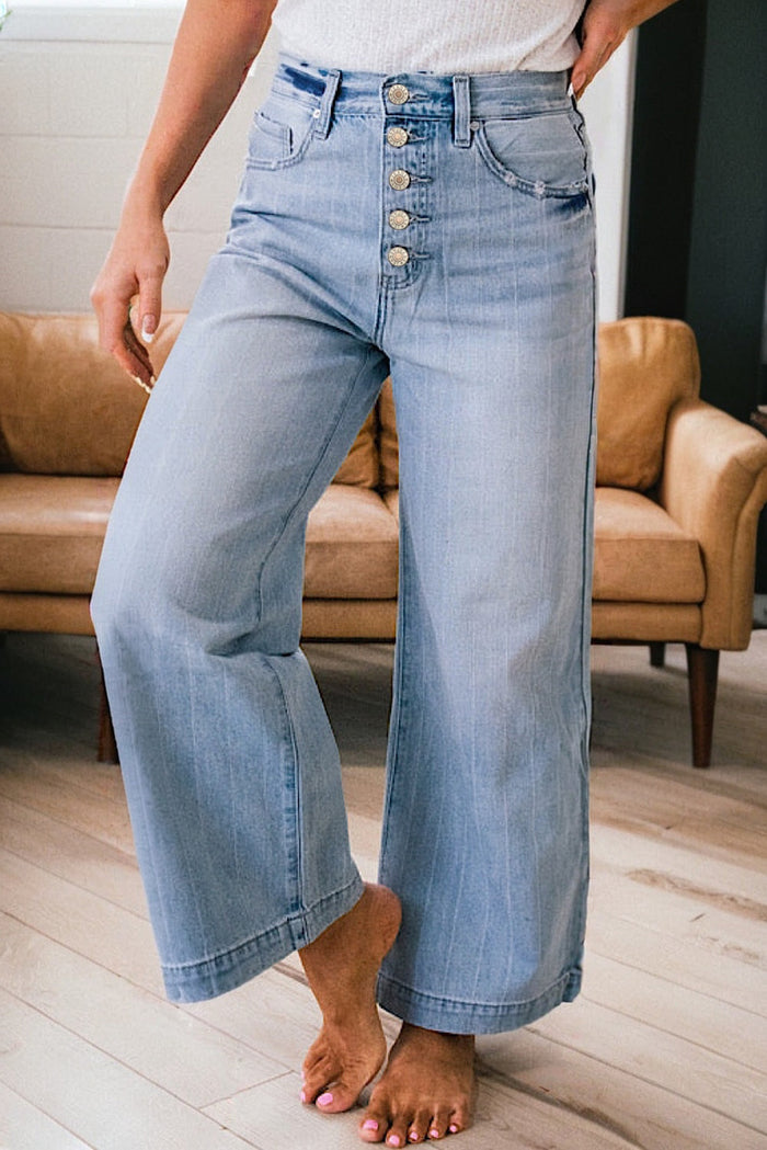 Jean large multis boutons
