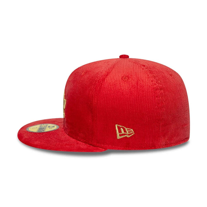 Pictured is this MLB Cord LA Dodgers 59FIFTY Fitted cap in red. 5