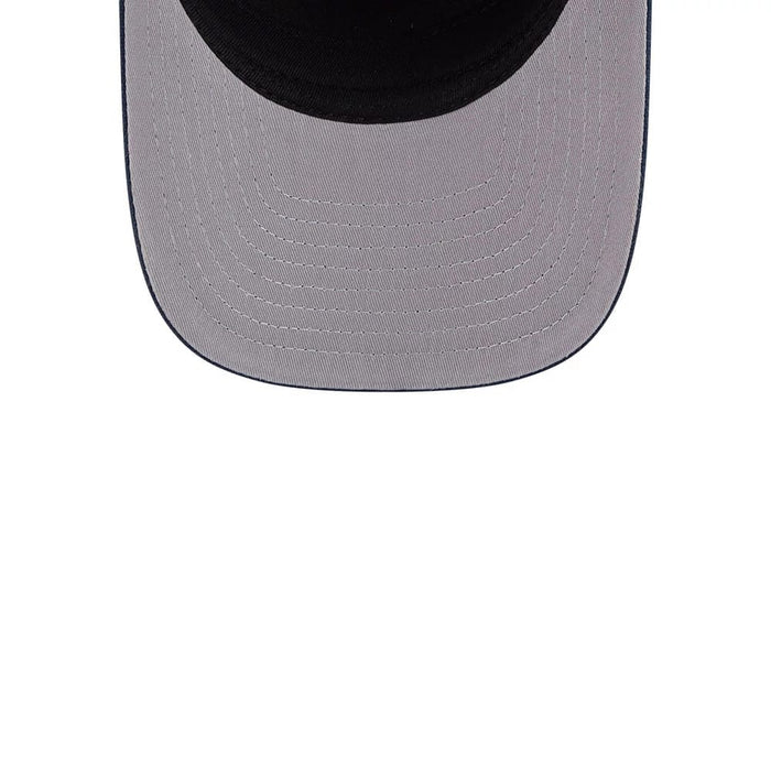 Pictured is this MLB Grained LA Dodgers 9FIFTY A-Frame Snapback cap in dark blue. 2