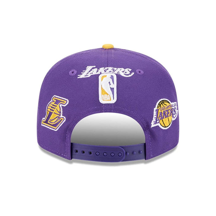 Pictured is this NBA Hardwood Classic All Star Game LA Lakers 9FIFTY Snapback cap in purple. 5