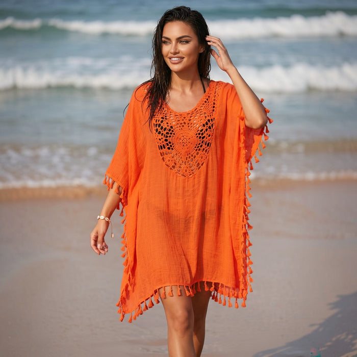 La robe plage bohème orange qui illumine chaque silhouette