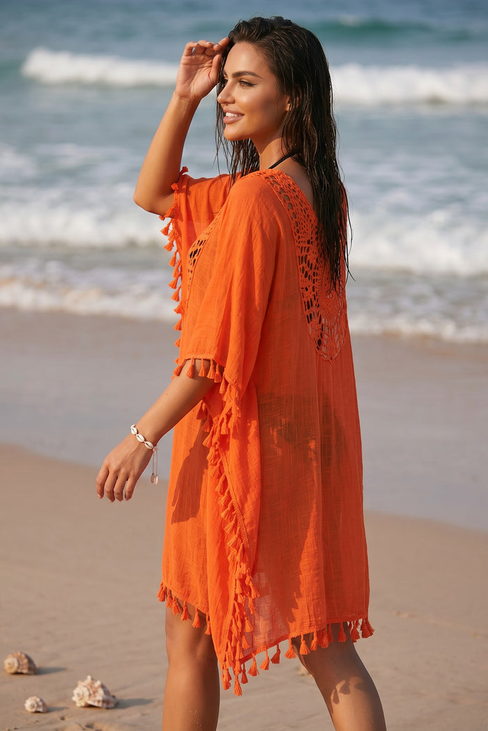 La robe plage bohème orange qui illumine chaque silhouette