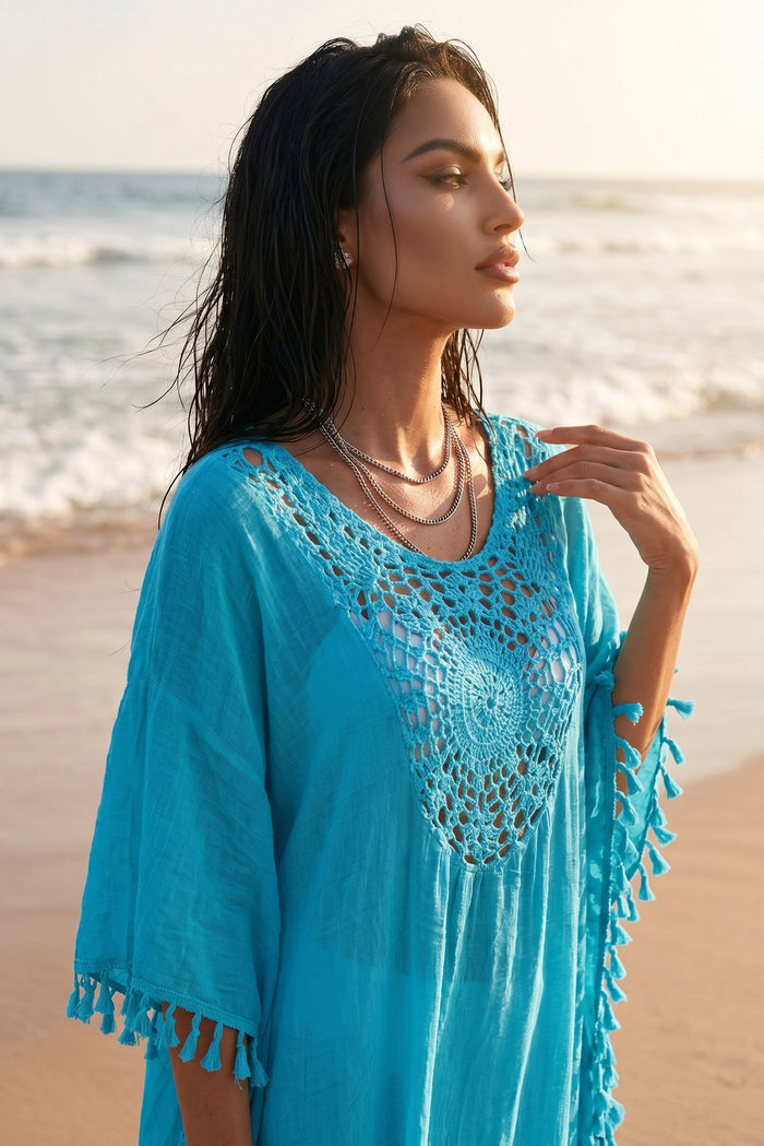 La robe plage bohème turquoise qui illumine chaque silhouette