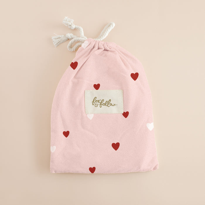 Little Hearts Organic Fitted Bassinet Sheet/Change Pad Cover