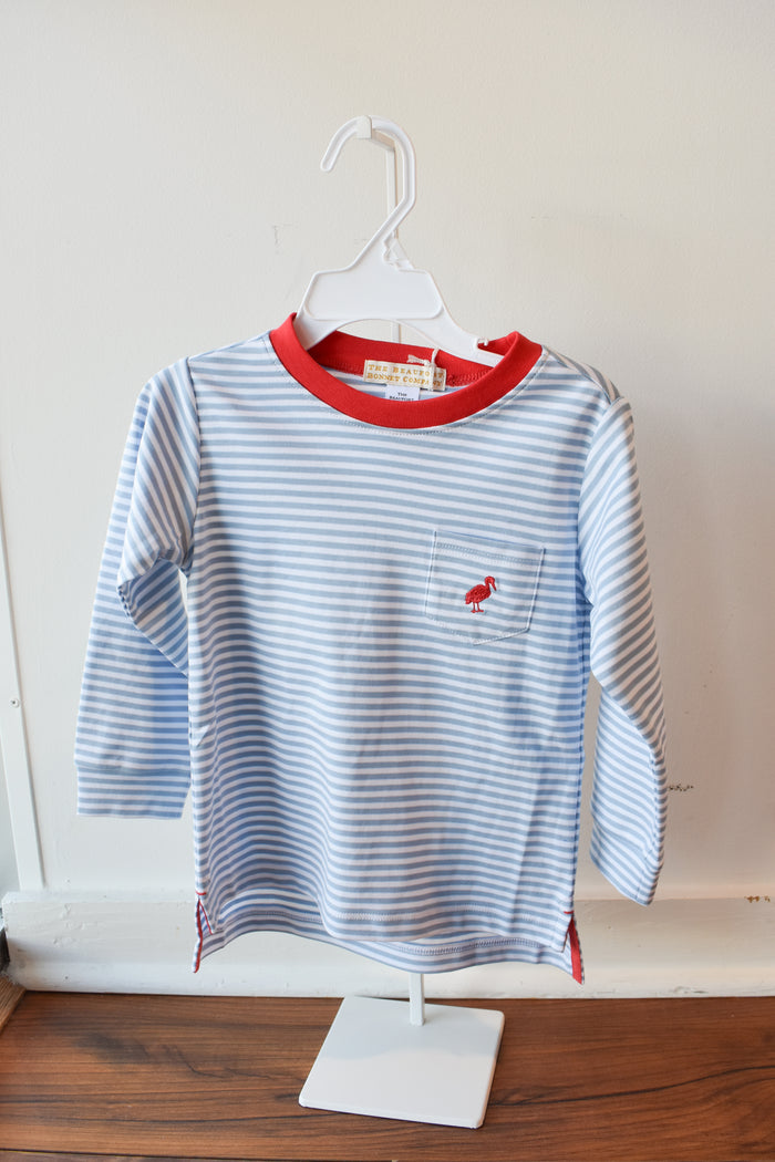 Long Sleeve Carter Crewneck-Barrington/Red Stripe