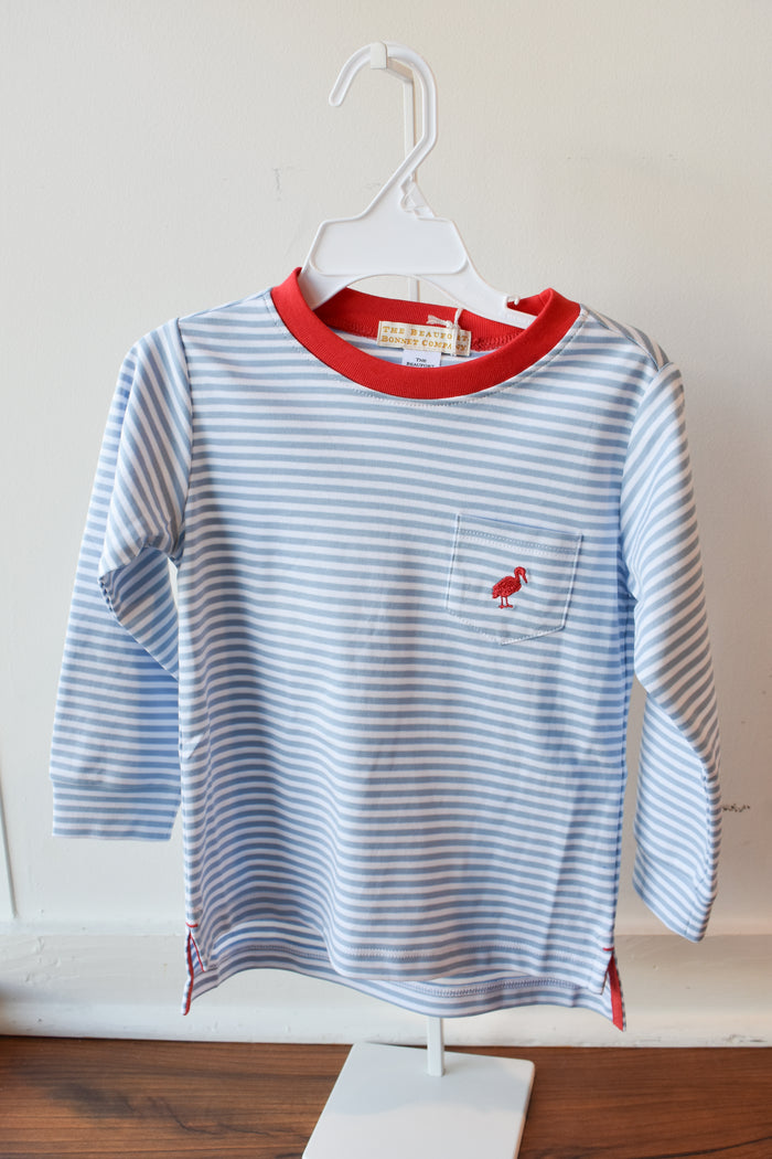 Long Sleeve Carter Crewneck-Barrington/Red Stripe