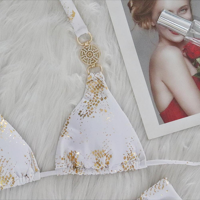 Maillot de Bain Bijoux Blanc
