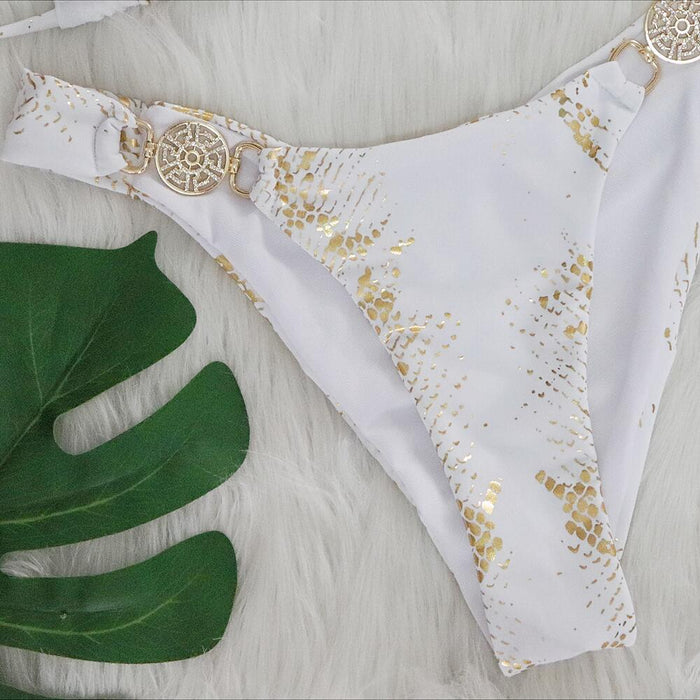 Maillot de Bain Bijoux Blanc